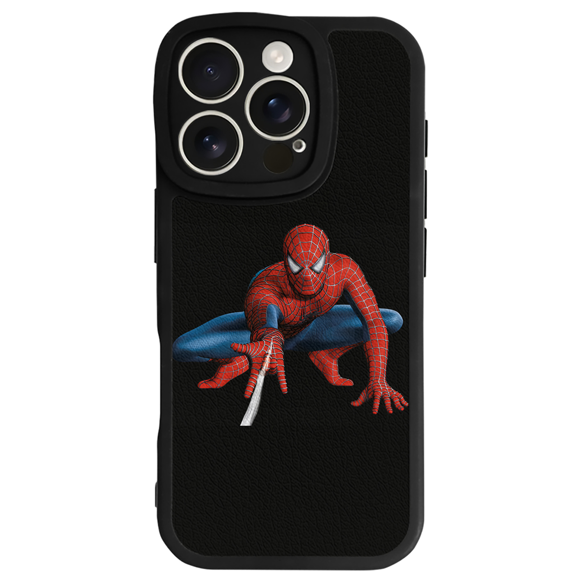 （画像用） Spider Man スパイダーマン 【iPhone 16シリーズ対応】シリコンスマホケース（レザー調） 材質：シリコン